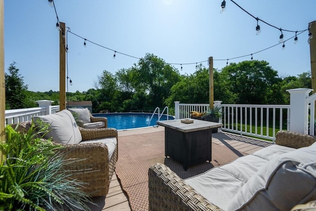 758 Council Oak Way, Dighton, MA 02715 - swimming pool with a wooden deck and an outdoor living space
