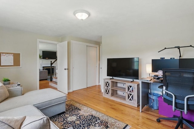 905 Stony Hill Rd, Wilbraham, MA 01095 - living area with wood finished floors and stairs