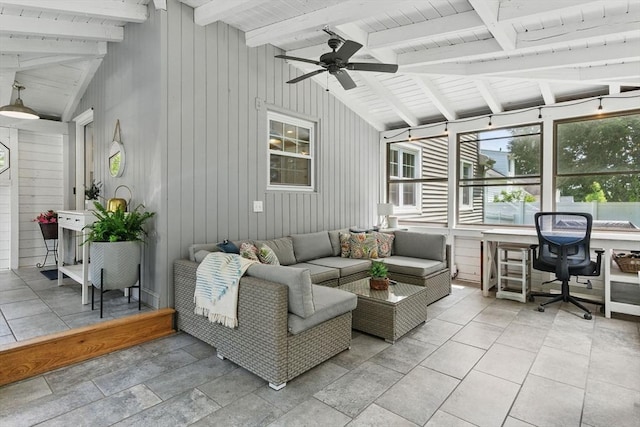 905 Stony Hill Rd, Wilbraham, MA 01095 - sunroom featuring ceiling fan and outdoor lounge area