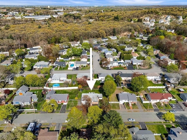 aerial view with a residential view