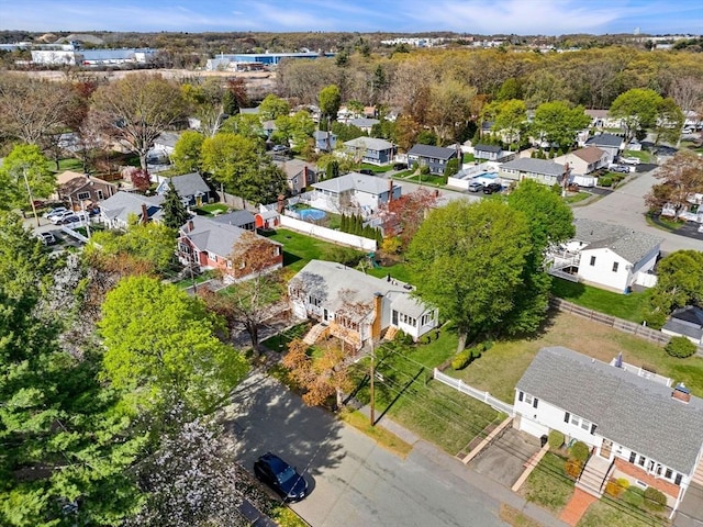 aerial view with a residential view