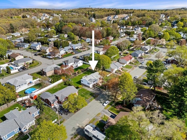 aerial view with a residential view
