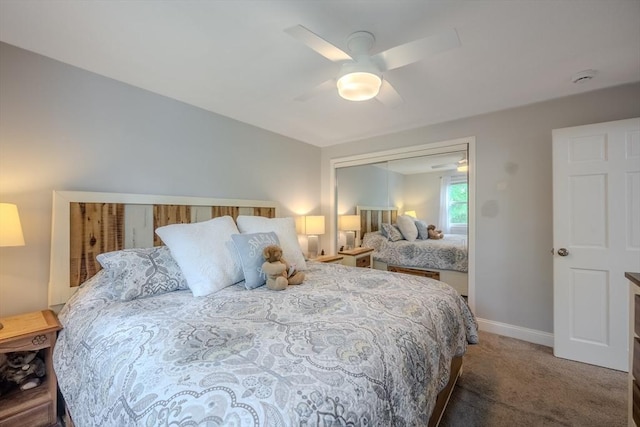 61 Wright Rd, Ayer, MA 01432 - carpeted bedroom with baseboards and a ceiling fan