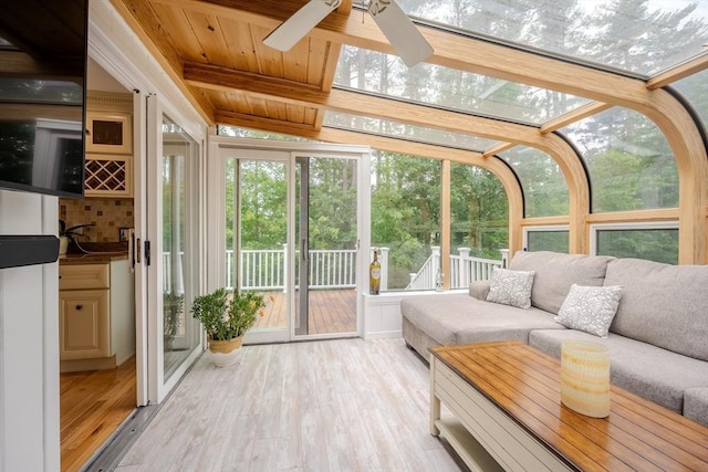 61 Wright Rd, Ayer, MA 01432 - sunroom with a ceiling fan