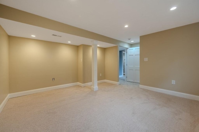61 Wright Rd, Ayer, MA 01432 - finished basement featuring light carpet and recessed lighting