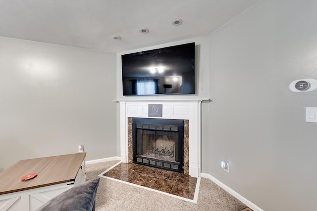 1051 Elm St Unit 8, West Springfield, MA 01089 - detailed view of a fireplace with flush hearth and carpet