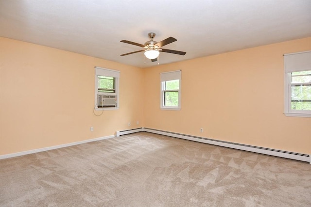 154 E Bacon St Unit B6, Plainville, MA 02762 - carpeted spare room with a baseboard heating unit, plenty of natural light, ceiling fan, and baseboards