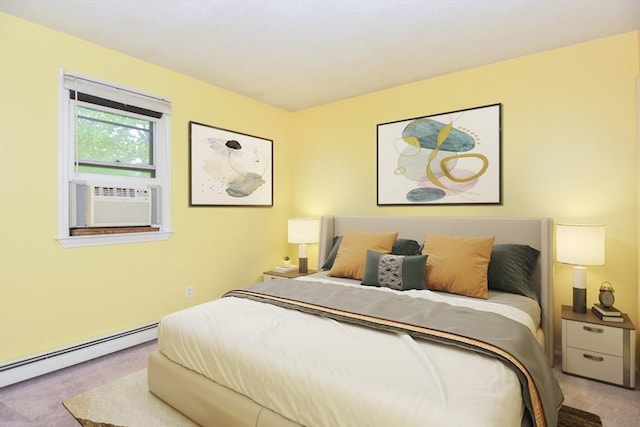 154 E Bacon St Unit B6, Plainville, MA 02762 - bedroom featuring carpet flooring, baseboard heating, and cooling unit