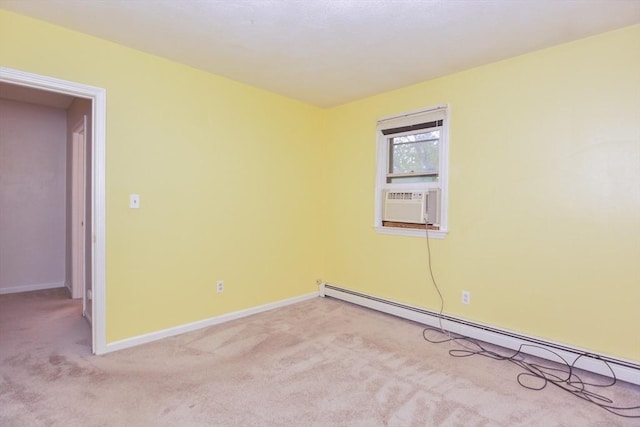 154 E Bacon St Unit B6, Plainville, MA 02762 - unfurnished room with baseboard heating, light colored carpet, baseboards, and cooling unit