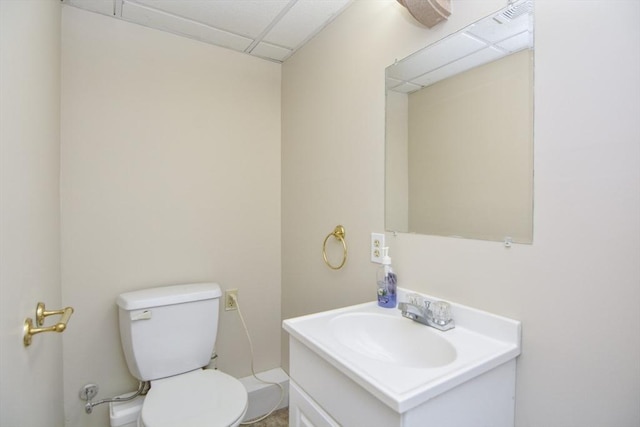 154 E Bacon St Unit B6, Plainville, MA 02762 - bathroom featuring toilet, vanity, and a drop ceiling