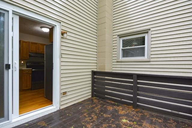 154 E Bacon St Unit B6, Plainville, MA 02762 - doorway to property with a wooden deck