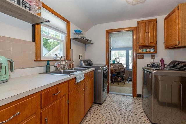21 Alfred St, Woburn, MA 01801 - laundry room with washing machine and dryer, cabinet space, plenty of natural light, and light floors