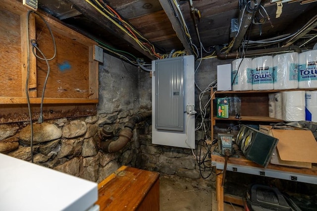 21 Alfred St, Woburn, MA 01801 - unfinished basement with electric panel