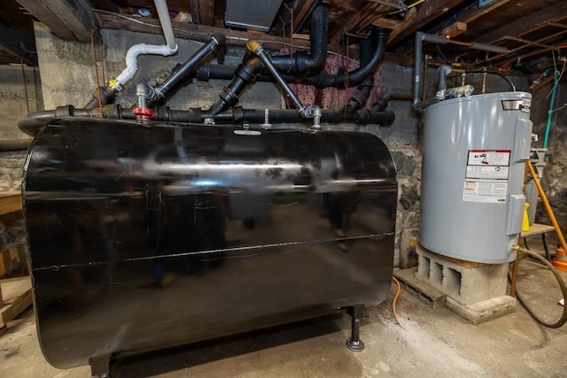 21 Alfred St, Woburn, MA 01801 - utility room featuring electric water heater and oil tank