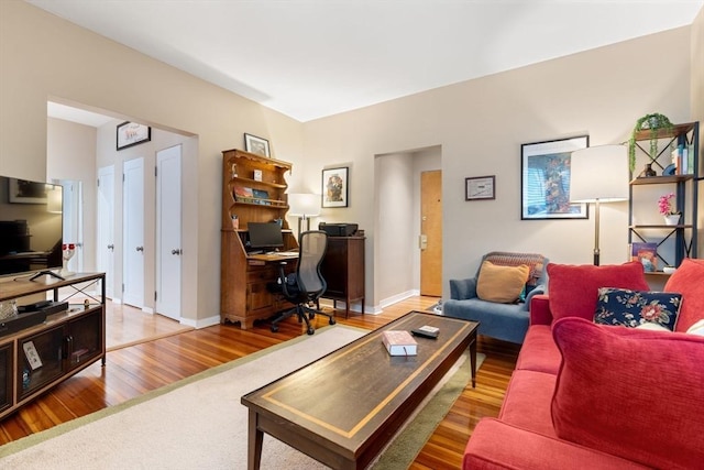 1404 Commonwealth Ave Unit 4-8, Boston, MA 02135 - living room featuring an office area and wood finished floors