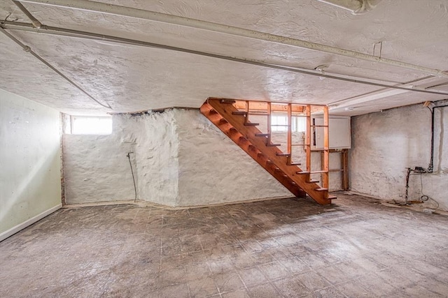 basement with stairway