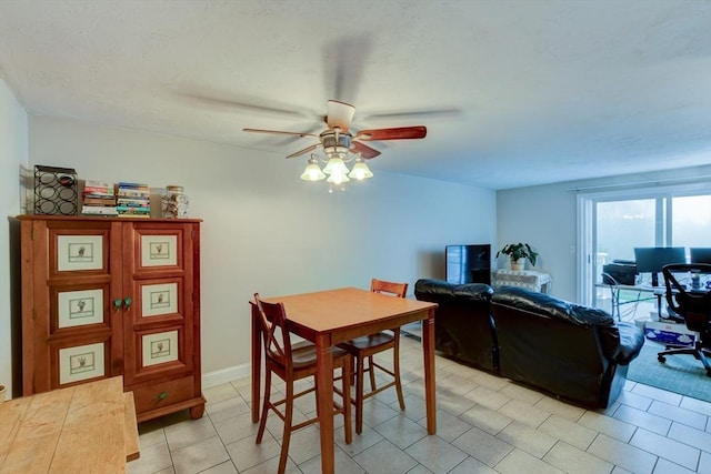 112 Olde Colonial Dr Unit 3, Gardner, MA 01440 - dining room featuring a ceiling fan, light tile patterned flooring, and an office area