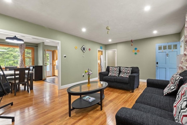 19 Shaker Ln, Littleton, MA 01460 - living area with recessed lighting and light wood-type flooring