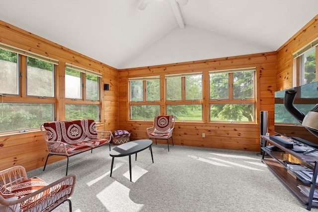 19 Shaker Ln, Littleton, MA 01460 - sunroom featuring wood walls and carpet flooring