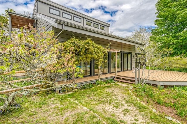 212 Charles Neck Way, West Tisbury, MA 02575 - rear view of property with a deck