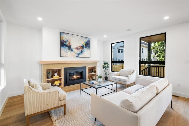 living room featuring light hardwood / wood-style flooring