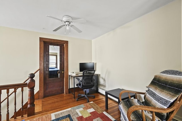 28 Upton St, Adams, MA 01220 - office space with a ceiling fan, baseboard heating, and wood finished floors