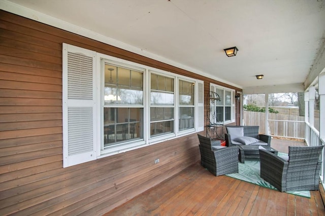 deck featuring covered porch