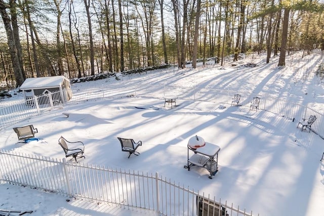 view of snowy yard