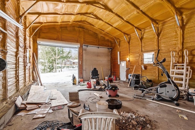 misc room featuring vaulted ceiling