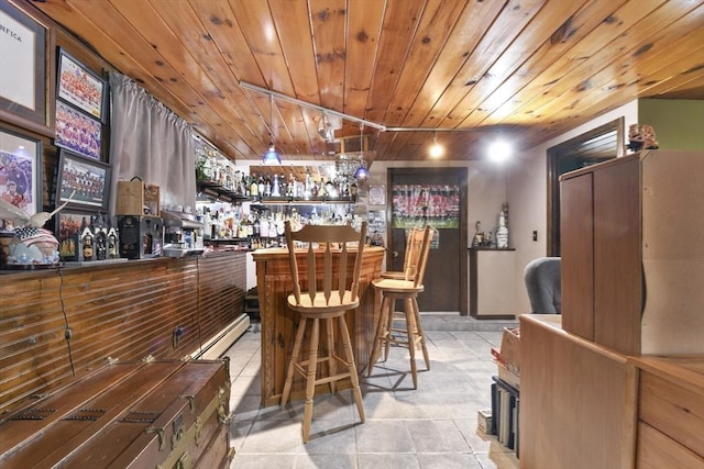 288 Norman St, Fall River, MA 02721 - indoor dry bar featuring wooden ceiling and light tile patterned floors