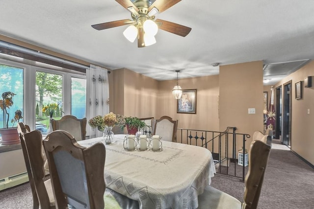 288 Norman St, Fall River, MA 02721 - carpeted dining space with ceiling fan