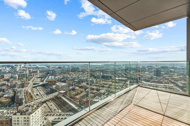 balcony with a city view