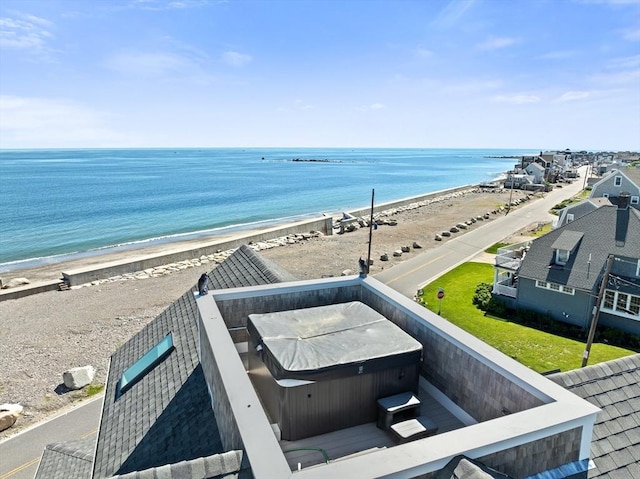 property view of water featuring a view of the beach