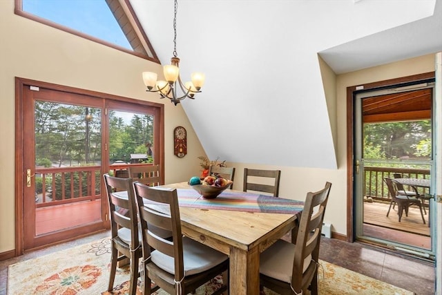 76 Beaver Rd, Ware, MA 01082 - dining space with a chandelier and baseboards