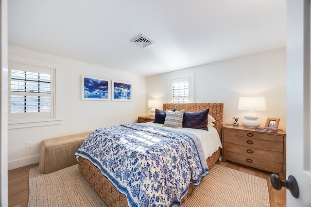 bedroom featuring light hardwood / wood-style floors