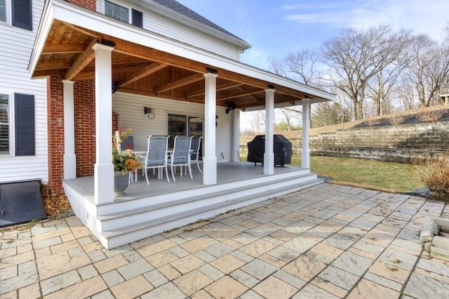 view of patio / terrace with a grill