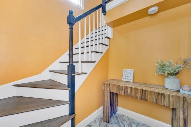 825 S St, Tewksbury, MA 01876 - stairs featuring marble finish floors and baseboards