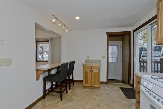 dining area with rail lighting