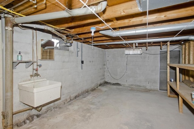 basement featuring sink