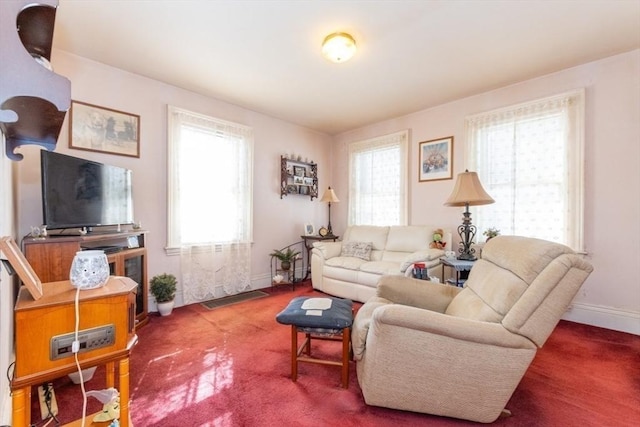 living room with baseboards