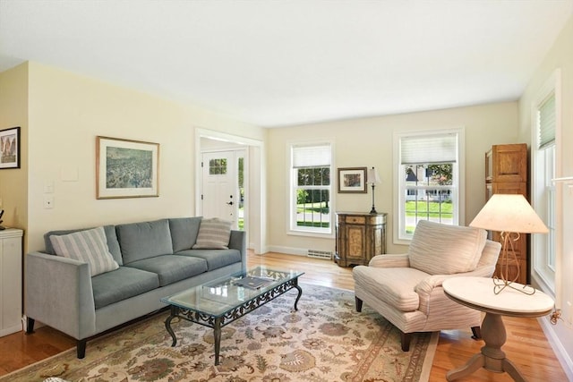 34 Hawks Cir, Westfield, MA 01085 - living area with light wood-style flooring and baseboards