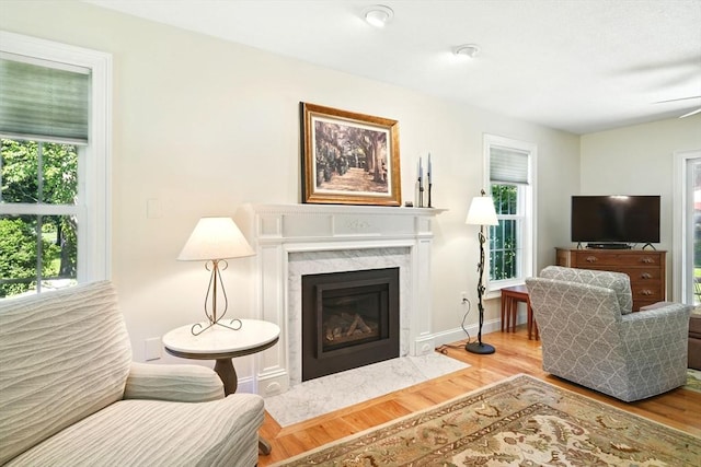 34 Hawks Cir, Westfield, MA 01085 - living room with wood finished floors and a fireplace