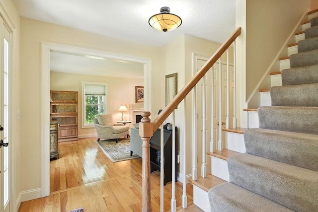 34 Hawks Cir, Westfield, MA 01085 - foyer entrance with stairway and hardwood / wood-style floors