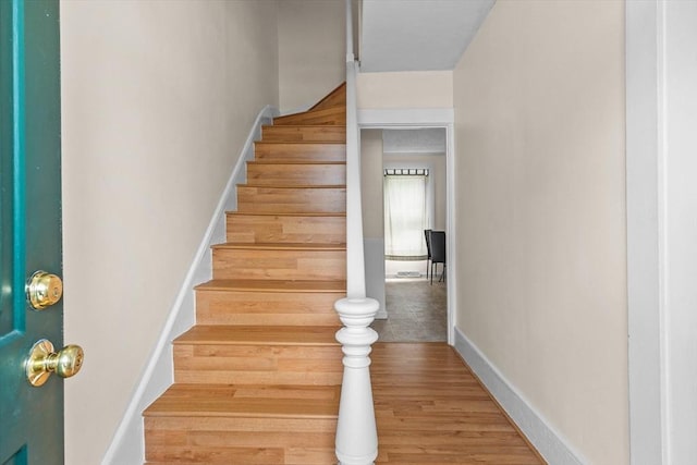 29 Sampson St Unit 29, Grafton, MA 01560 - staircase featuring wood finished floors and baseboards