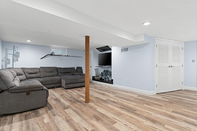 70 Williams St, Quincy, MA 02171 - living area with light wood-type flooring and recessed lighting