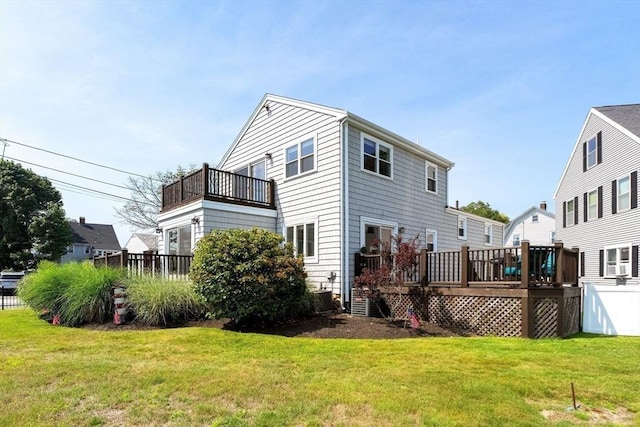 70 Williams St, Quincy, MA 02171 - back of house with a lawn, a deck, and a balcony