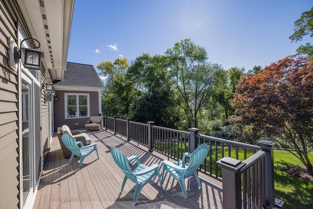 8 Garden St, Woburn, MA 01801 - wooden terrace featuring view of scattered trees