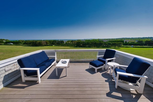 26 N Shore Dr Unit 7, Dartmouth, MA 02748 - deck with an outdoor hangout area and a lawn