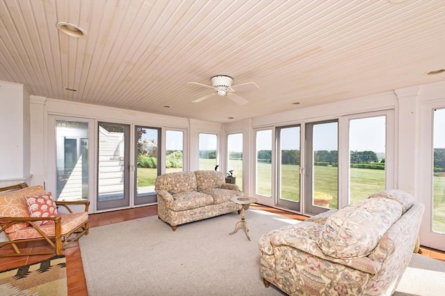 26 N Shore Dr Unit 7, Dartmouth, MA 02748 - sunroom with ceiling fan and wooden ceiling
