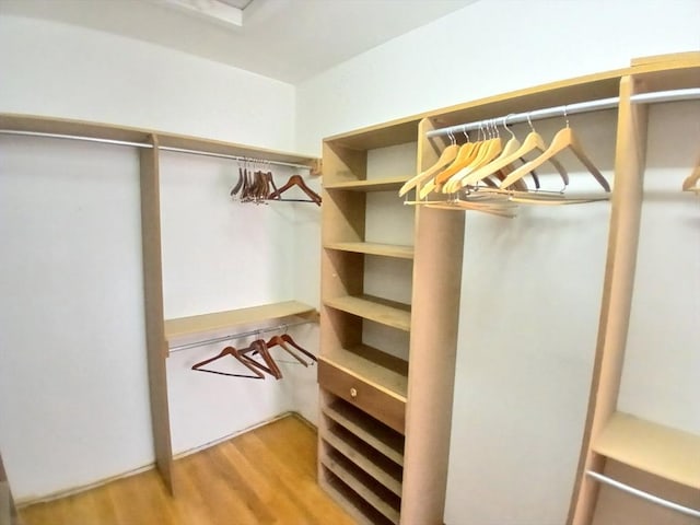 spacious closet with wood finished floors